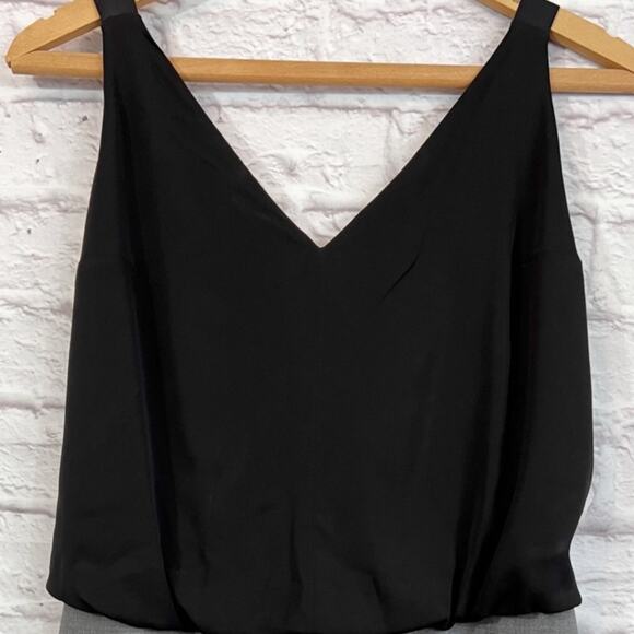 Kit and Ace Stardust Overalls Black Gray Silk Wool Wide Leg Jumpsuit 8 - Picture 6 of 12